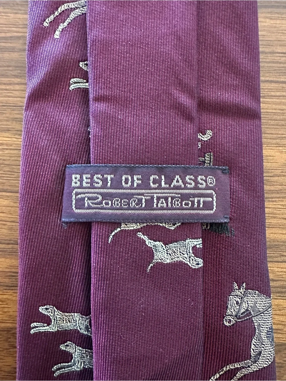 Robert Talbott Burgundy Equestrian Silk Tie - Classic Pattern